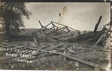 Demolished barn/home after tornado, Stoughton WI; nice 1917 RPPC picture