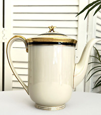 Hutschenreuther Kohenberg Germany Margarete Ivory Cobalt Gold Coffee Pot picture