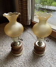 Pair of vintage hurricane lamps picture