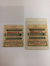 1920's WRIGLEY'S SPEARMINT Chewing Gum WRAPPER United Profit Sharing Coupon picture