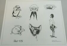 VTG 1978 Spaulding & Rogers Don Nolan Tattoo Flash Sheet #93N Rabid Bat picture