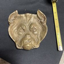 Boxer Pitbull Pedigree Beast Pet Antique Berndorf Hunt Dog Bronze Card Tray Dish picture