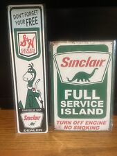 SINCLAIR 4x15GASOLINE/S & H GREEN STAMP/FULL SERVICE 8x12 METAL SIGNS NEW Lot1 picture