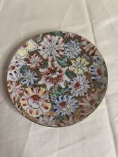 Beautiful Vintage Aprox  4.75 Gold Rim Chinese Handpainted Flower Design Plate picture