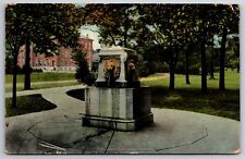 Lafayette Indiana~Purdue University~Drinking Fountain~Lion Heads~1910 Postcard picture