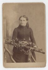 Antique Circa 1880s Cabinet Card Lovely Older Woman With Curls Brooklyn, NY picture