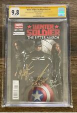 WINTER SOLDIER BITTER MARCH 1 CGC 9.8 Signed Sebastian Stan, H. Mackie & Epting picture