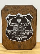 VINTAGE 1956 47TH MARYLAND STATE REVOLVER & PISTOL CHAMPIONSHIP AWARD PLAQUE picture