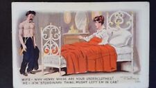 Postcard - Wife Asking Her Husband About His Lost Clothes Rosenthal 1908 Unused picture