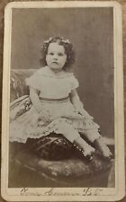 ~1870 CDV PHOTO POST CIVIL WAR SWEET LITTLE GIRL - NOTES TO COUSIN FRONT/BACK picture