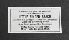 1968 Print Ad Michigan Lake Leelanau Little Finger Beach Cottages Campsites art picture