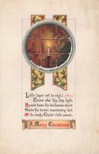 Vtg.  1910's A Merry Christmas Candle Poem Postcard p827 picture