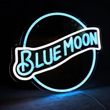 Blue Moon Neon Signs for Wall Decor Neon Lights for Garage Home Room Man Cave picture