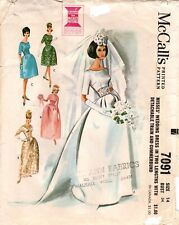 Vtg 1963 McCall's 7091 Fitted Midriff Bridal Gown Formal Dress Size 14 Bust 34 picture