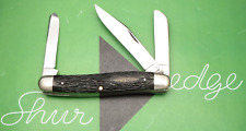 Antique 1950's Era ROBESON SHUREDGE #633594 Premium Stock Knife Jigged Black picture