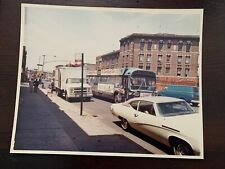 8X10 NY NYC TRANSIT BUS GORDONS GIN OLDSMOBILE BROOKLYN FLATBUSH AVE DITMAS 1974 picture