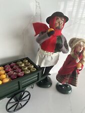 Byers Choice Cries of London Fruit Vendor Cart & Beautiful Blond Child, Set of 2 picture