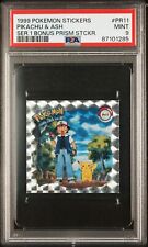 1999 Artbox Pokemon Stickers Series 1 PSA 9 Pikachu & Ash #PR11 picture