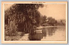 Postcard Berlin Wisconsin WI Fox River c1915 Boat On River Unposted picture