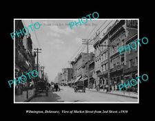 OLD LARGE HISTORIC PHOTO WILMINGTON DELAWARE VIEW OF MARKET ST & STORES c1910 picture