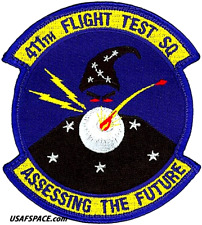 USAF 411th FLIGHT TEST SQ-ASSESSING THE FUTURE- Edwards AFB - ORIGINAL VEL PATCH picture