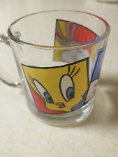 Vtg 1994 Warner Bros Looney Tunes Glass Mug Cup Bugs Bunny Sylvester Tweety Bird picture