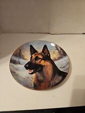 German Shepherd Dog a Danbury Mint Plate A Winter Friend Limited Edition picture