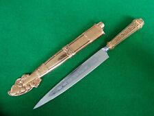 Vintage Argentine GAUCHO Knife GOLD Plated Quero Quero NICE  picture