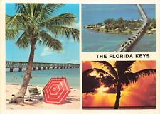 Postcard FL Key West Overseas Highway Sunset Palm Trees Beach Palm Trees Waves picture