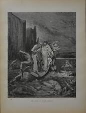 Antique Gustave Dore Dante's Inferno Hell Torture Art Print Original 1880 picture