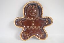 Vintage Hull Gingerbread Man Candy Dish Brown Glaze Made in USA picture