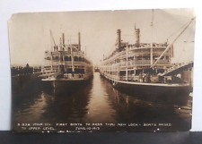 RPPC Keokuk Iowa Mississippi River Steamboats in New Lock Postcard 1913 Anschutz picture
