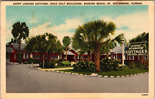 Postcard ST PETERSBURG FL  Happy Landings Tourist Cottages c1955 a3 picture
