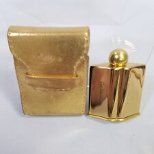 Vintage Coty Chypre Gold Plated Flask Bottle & Case Monogram PFH Near Empty picture