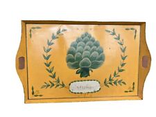 Vintage French Country Painted Tole Tray Artichoke Motif 25.5“ by 16“ picture
