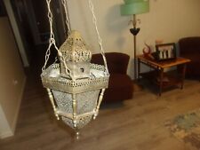 Antique Turkish Moroccan Moorish Islamic Hanging Pendant Brass Lantern Lamp? picture