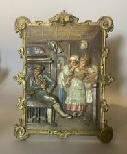 ANTIQUE VICTORIAN B&H BRADLEY & HUBBARD EMBOSSED CAST METAL EASEL BACK PLAQUE picture