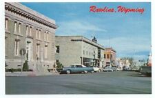 Rawlins WY Vintage Street View Postcard ~ Wyoming picture