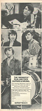 1967 THE MONKEES vintage photo PRINT AD Gretsch guitars and drums music TV Show picture