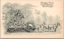 c1900s SARATOGA FLORAL FETE AND CARNIVAL New York Postcard POETRY Parade Float picture
