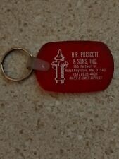 Vintage H. R. PRESCOTT & SONS Keychain With Logo Double Sided 