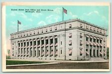 Muskogee Oklahoma~US Post Office & Courthouse~Candy Stripe Awnings~1920s picture