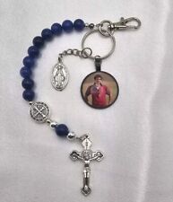 Bl. Carlo Acutis One Decade Rosary Catholic Pocket Prayer Clip - Handmade Gift picture