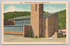 Postcard First Baptist Church, Gatlinburg, Tennessee Vintage picture