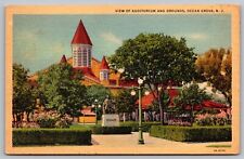 Auditorium Grounds Ocean Grove New Jersey Street View Historic Linen Postcard picture