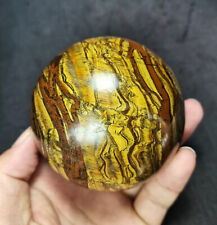 TOP 720 G 77MM Natural Tiger eye Crystal Sphere Ball FF152 picture