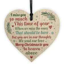 Memorial Merry Christmas In Heaven Wooden Hanging Tree Decoration picture