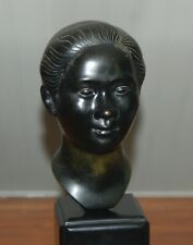 THANH NGUYEN LE Bronze Woman Bust Figurine Viet Nam Sculpture Ebony Rosewood picture