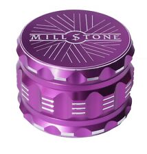 Millstone Herb Tobacco Grinder Large  4-Piece Metal 2.5 inch Magnetic Top Purple picture