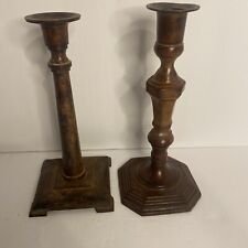 Vintage Set Of Metal Candlesticks Heavy picture